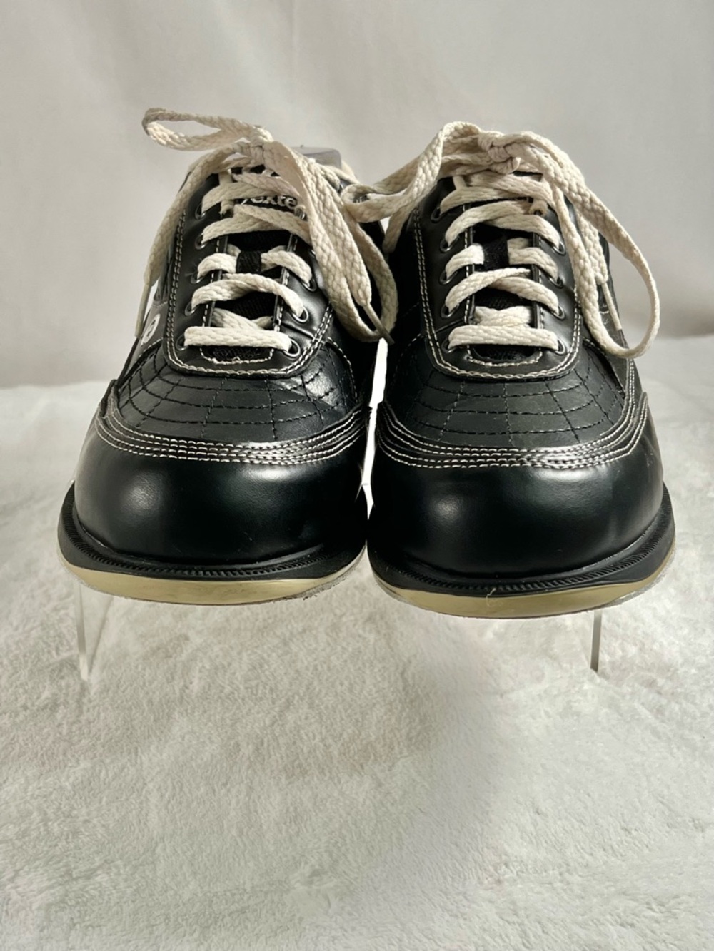 Dexter Turbo 2 Black Beige Lace- up Slide-Rite Bowling Shoes Men 10 D - Picture 5 of 11